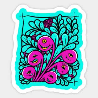 Crazy Doodle Plant Sticker